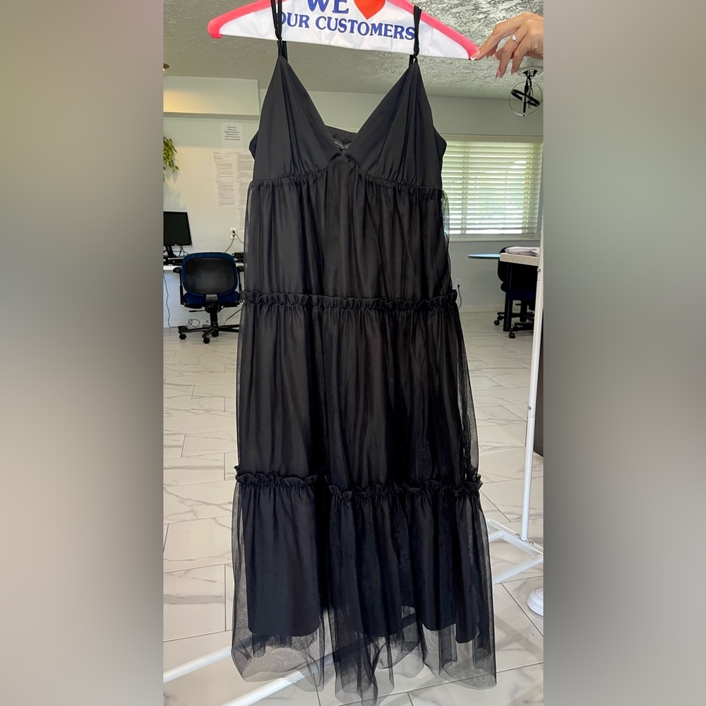 English Factory Tulle Contrast Midi Dress